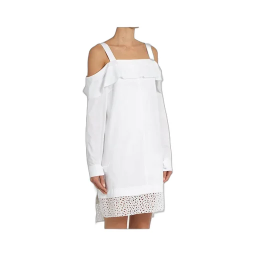 Off Shoulder Lotus Leaf Trimmed Dress