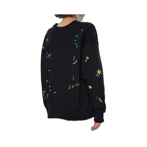Pattern-Embroidered Crewneck Sweatshirt