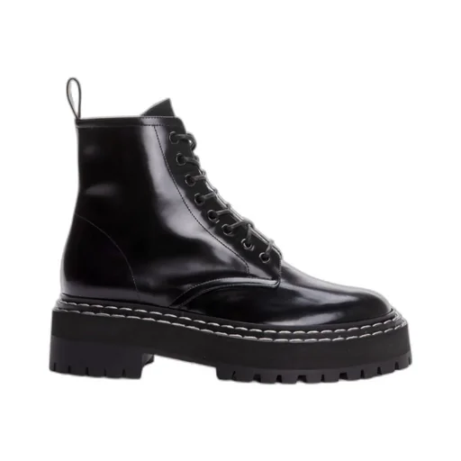 Round-Toe Lace-Up Boots