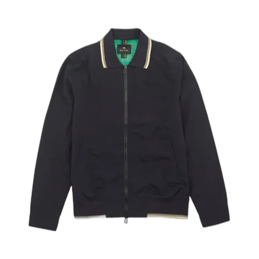 Stripe-Trim Shirt Jacket