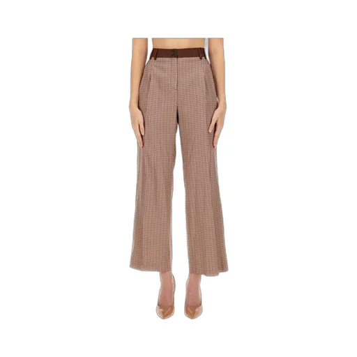 Pleat Detailed Check Patterned Trousers