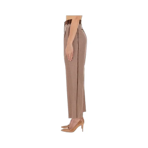 Pleat Detailed Check Patterned Trousers