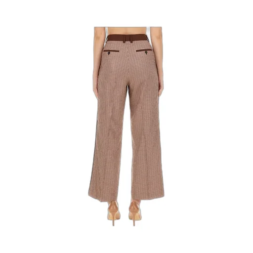 Pleat Detailed Check Patterned Trousers