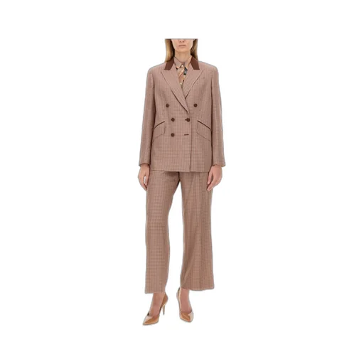 Pleat Detailed Check Patterned Trousers