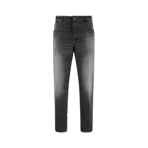 Whiskering Detail Slim-Cut Jeans