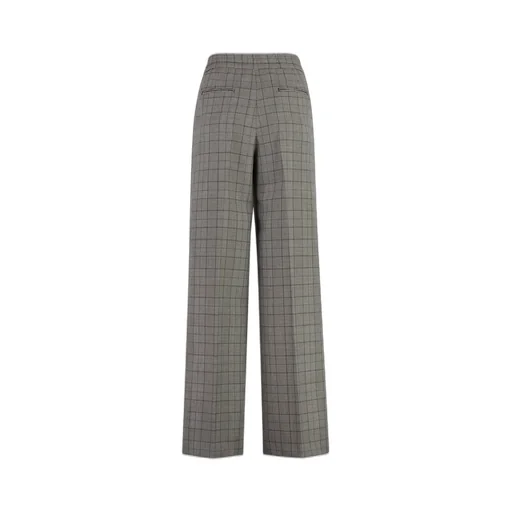 Wide Leg Check Trousers