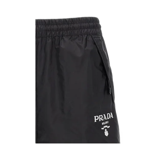 Logo Printed Elastic Waist Shorts