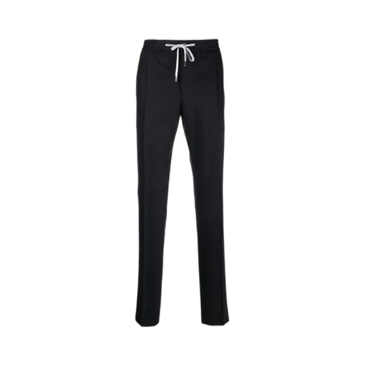 Elasticated-Waist Tapered Trousers