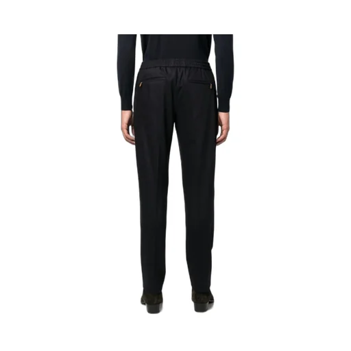 Elasticated-Waist Tapered Trousers