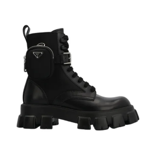 Round Head Lace-Up Short Boots With High Side