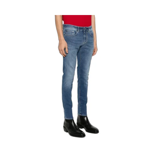 Denim Trousers With Belt Loops