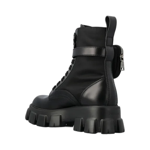 Round Head Lace-Up Short Boots With High Side