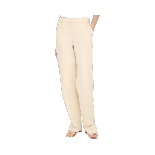 High-Waisted Straight Trousers