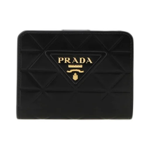 Triangle-Logo Quilted Leather Wallet