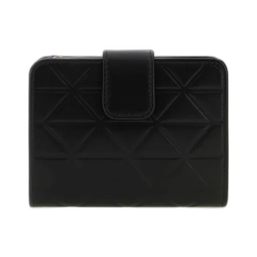 Triangle-Logo Quilted Leather Wallet