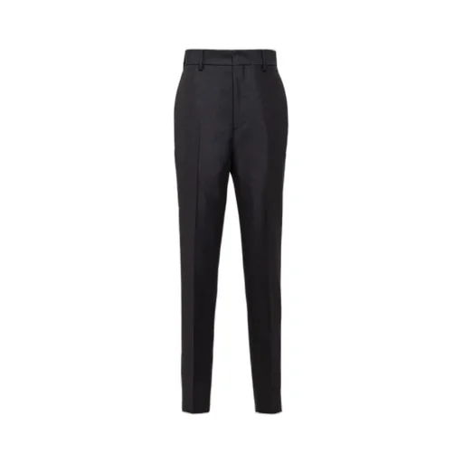 Mid-Rise Slim-Cut Tailored Trousers