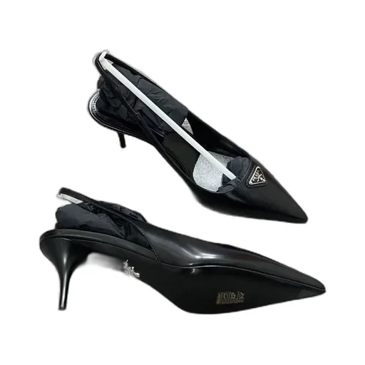 Exposed-Heeled Logo High-Heeled Shoes