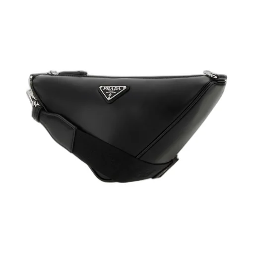 Triangle Logo Zipped Messenger Bag
