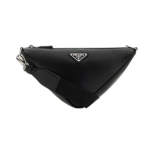 Triangle Logo Zipped Messenger Bag