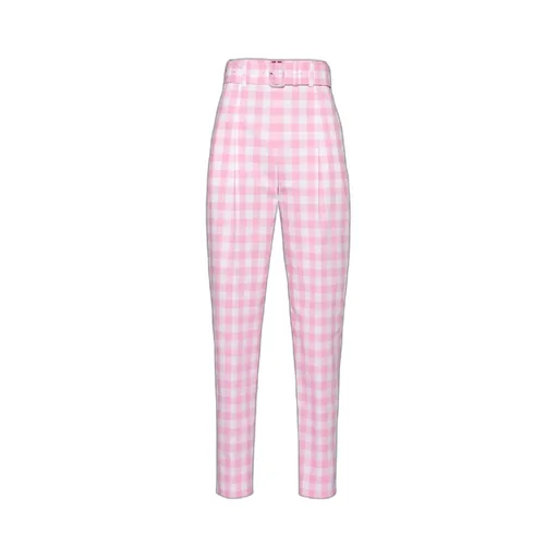 Checked Belted Trousers
