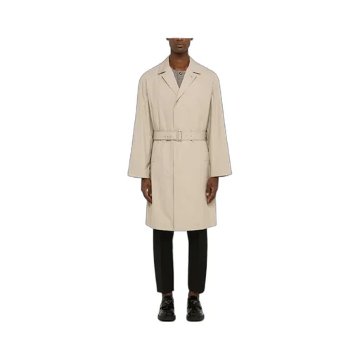 Long-Sleeved Belted Coat