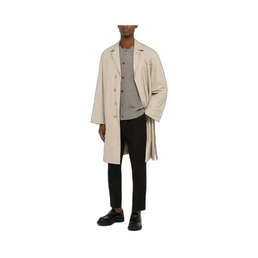 Long-Sleeved Belted Coat