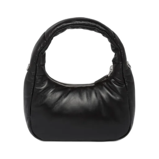 Enamel Triangle-Logo Leather Shoulder Bag
