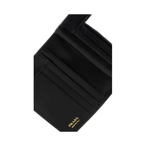 Triangle-Logo Quilted Leather Wallet