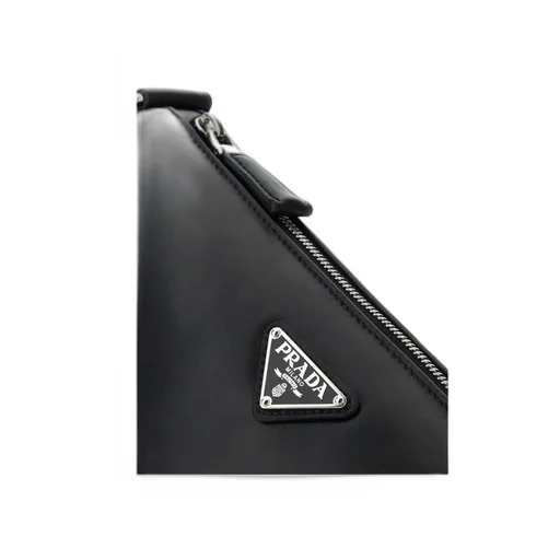 Triangle Logo Zipped Messenger Bag