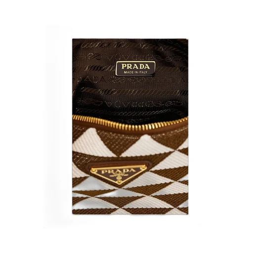Logo-Triangle Embroidered Zipped Mini Shoulder Bag