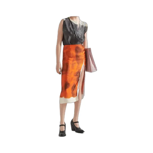 Tie-Dyed V-Neck Sleeveless Blouse