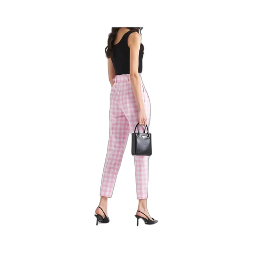 Checked Belted Trousers