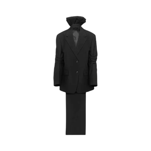 Single Breasted Suit Jacket With Bow Detail