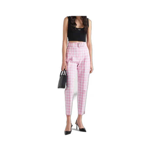Checked Belted Trousers