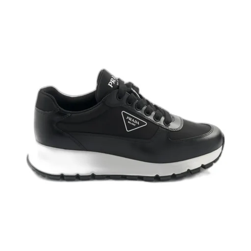 Technical Fabric And Leather Sneakers