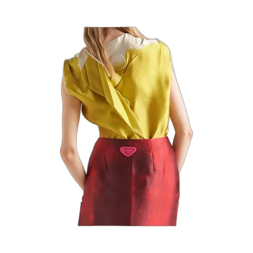 Round-Neck Satin Sleeveless Blouse