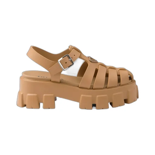 Foam Triangle-Logo Ankle Strapped Sandals