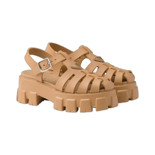 Foam Triangle-Logo Ankle Strapped Sandals