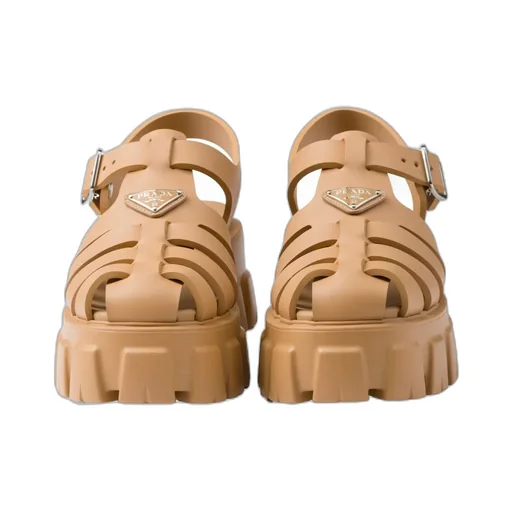 Foam Triangle-Logo Ankle Strapped Sandals