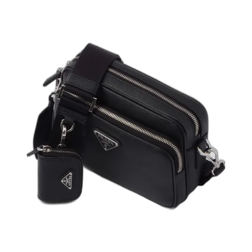 Triangle-Logo Zipped Shoulder Bag