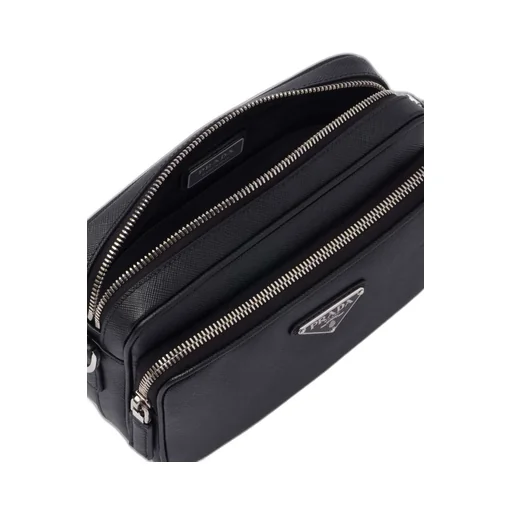 Triangle-Logo Zipped Shoulder Bag