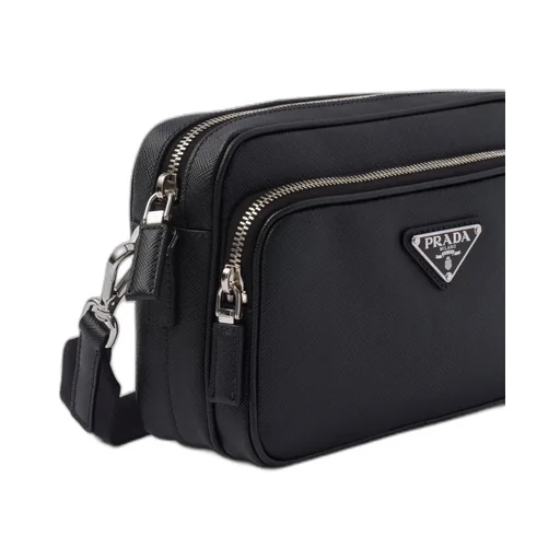 Triangle-Logo Zipped Shoulder Bag