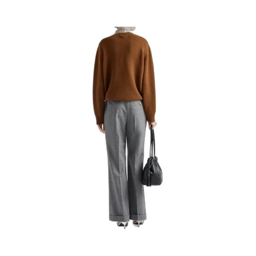 Long-Sleeved Crewneck Knitted Jumper