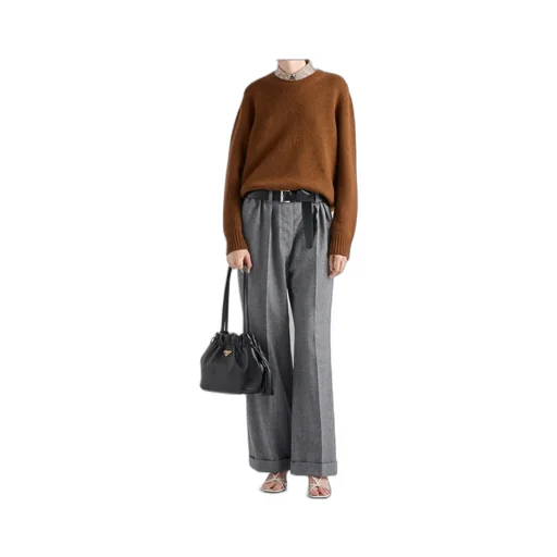 Long-Sleeved Crewneck Knitted Jumper