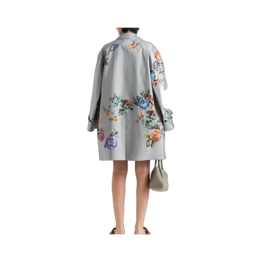 Printed Single-Breasted Coat