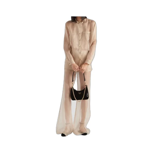 Sequinned Button-Up Organza Shirt