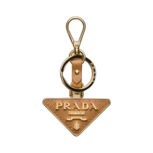Saffiano Leather And Metal Keychain