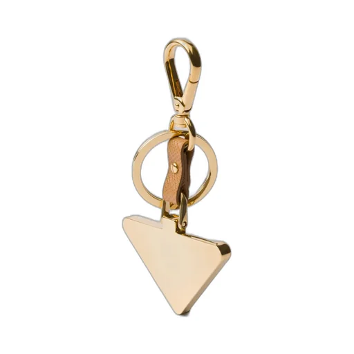 Saffiano Leather And Metal Keychain