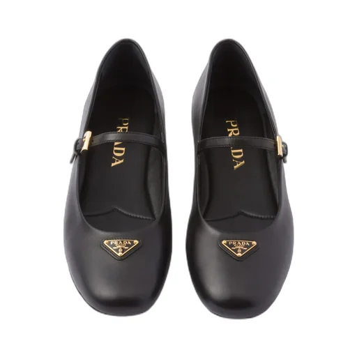 Triangle-Logo Flat Shoes