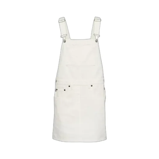 Triangle-Logo Denim Overall Mini-Dress
